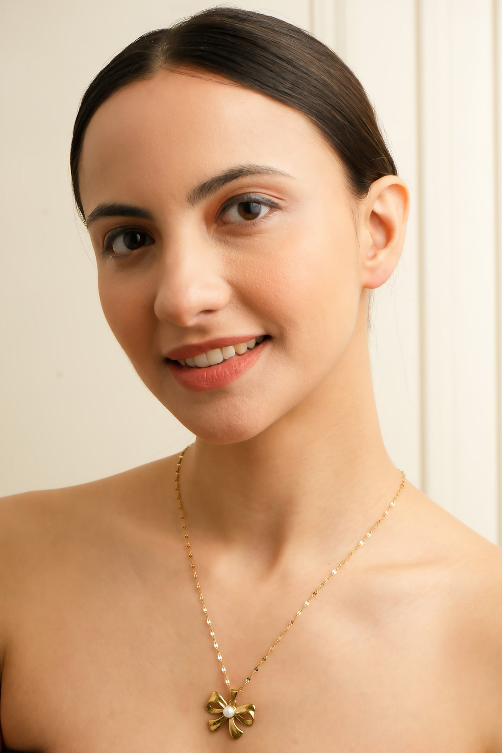 Golden Bow Anti Tarnish Pendant for Women