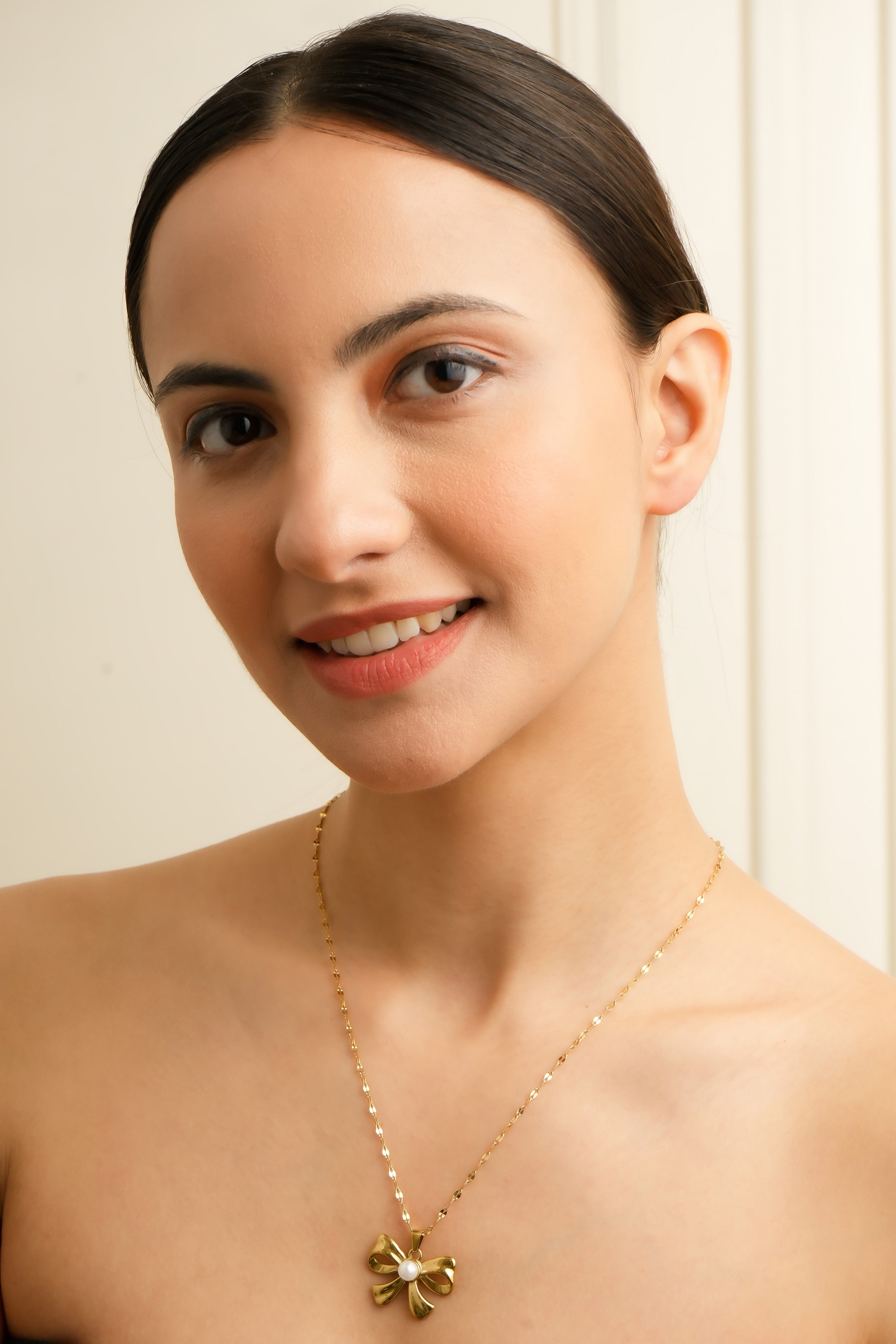 Golden Bow Anti Tarnish Pendant for Women