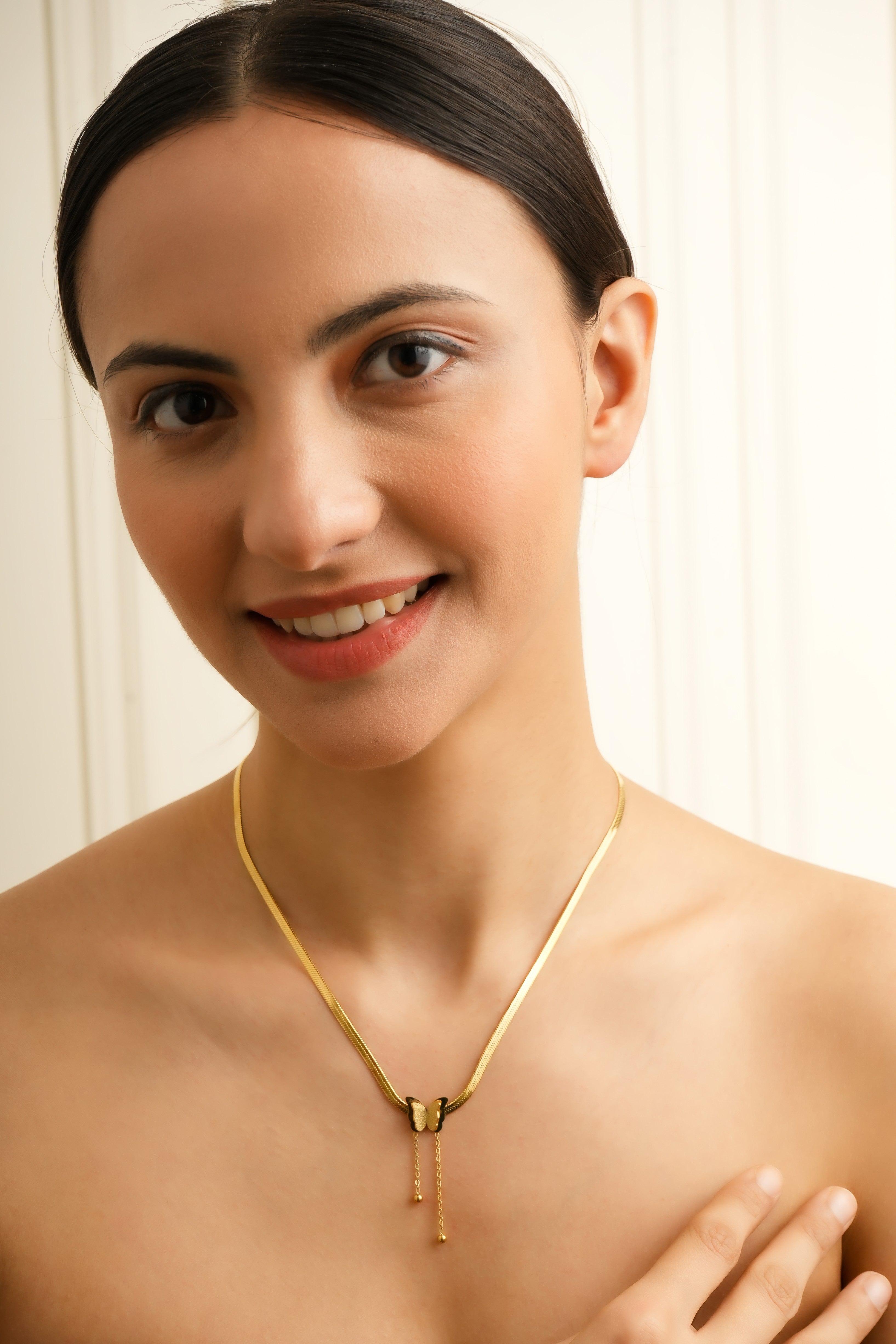 Golden Butterfly Grace Necklace