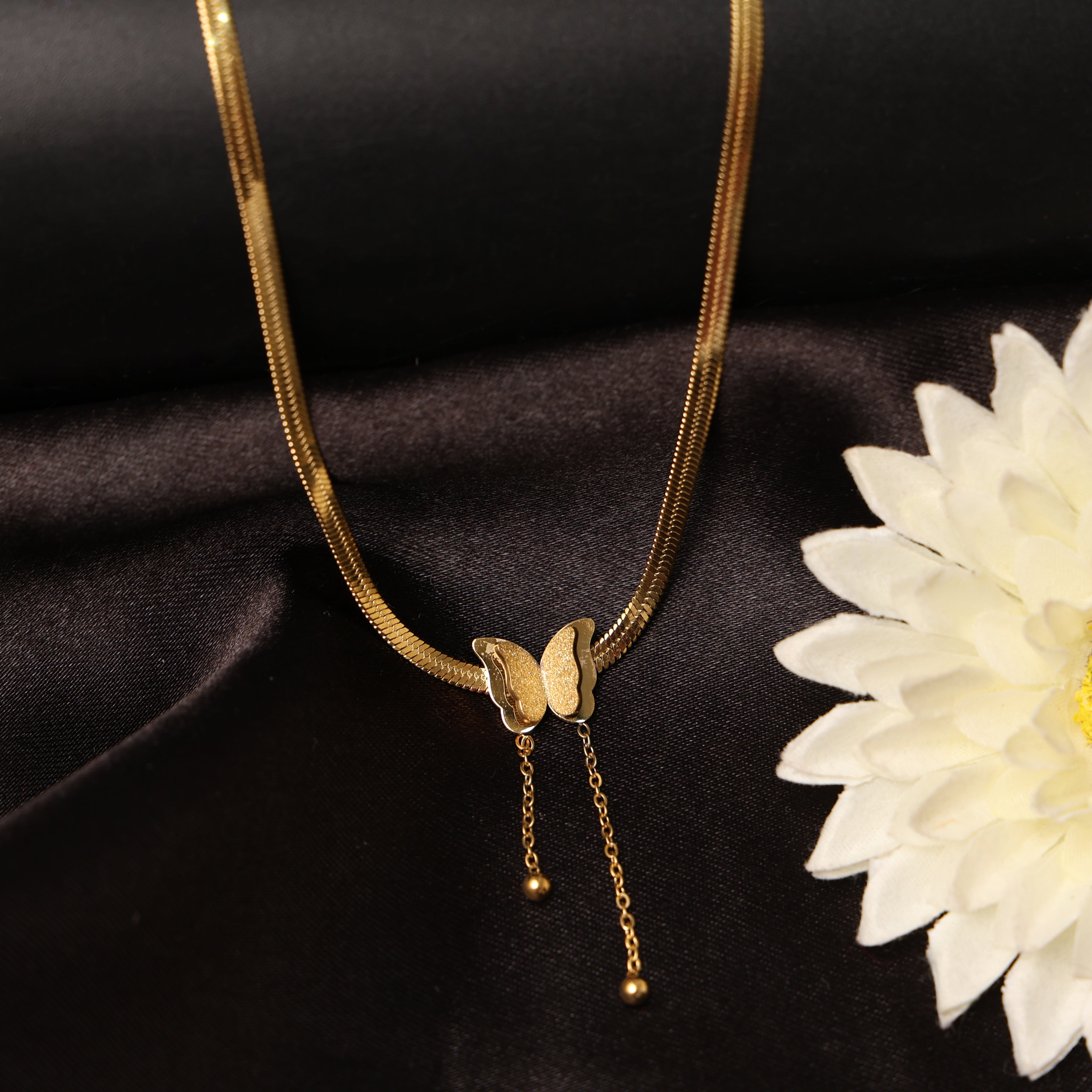 Golden Butterfly Grace Necklace