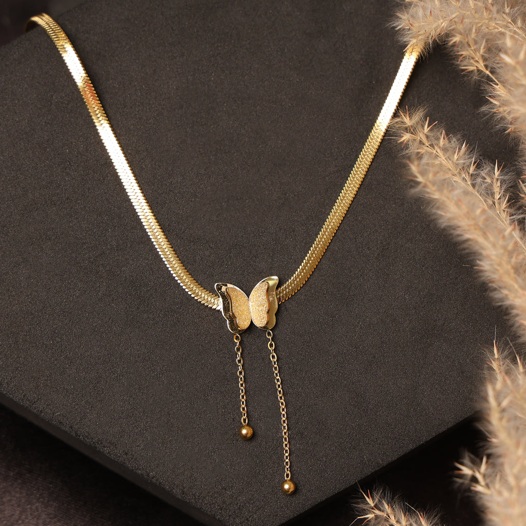 Golden Butterfly Grace Necklace