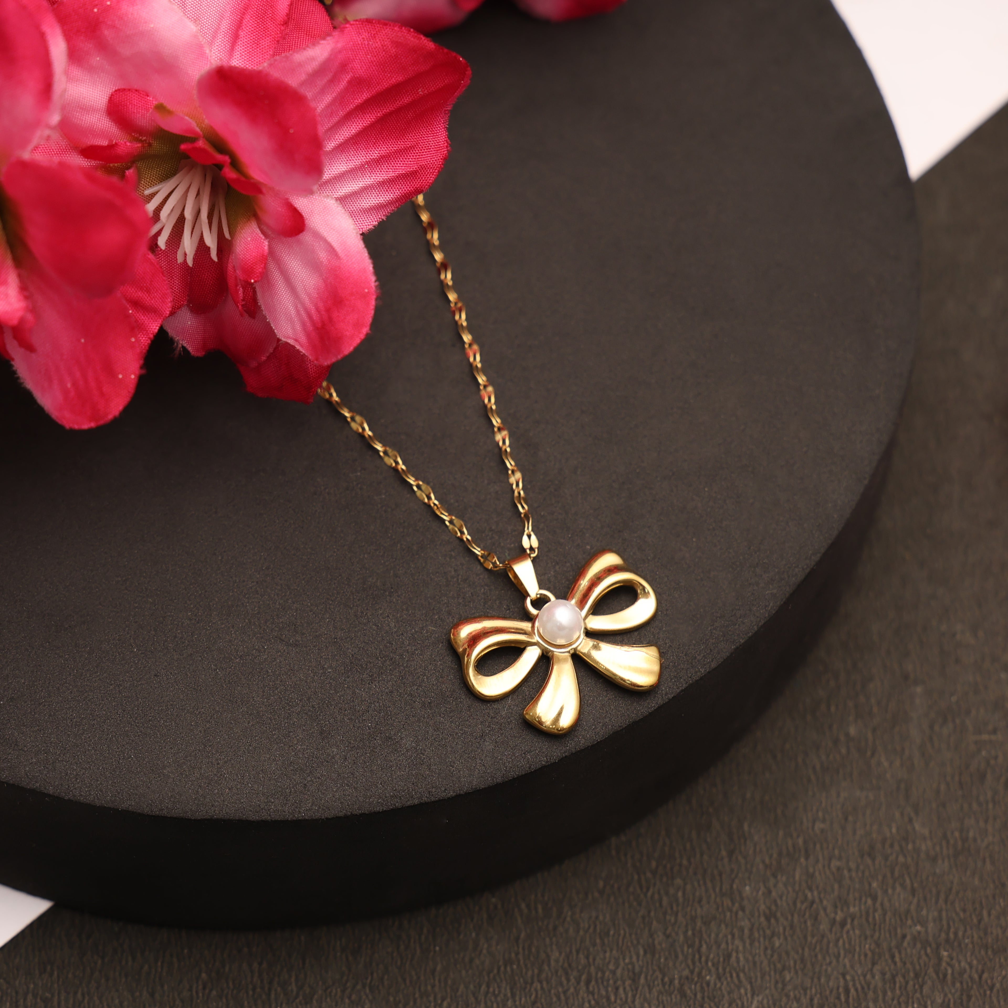Golden Bow Anti Tarnish Pendant for Women