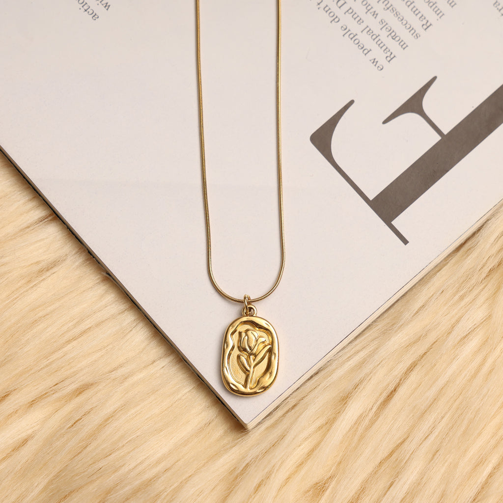 Golden Tulip Bloom Pendant