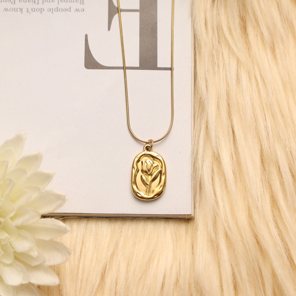 Golden Tulip Bloom Pendant