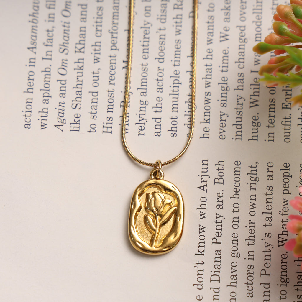 Golden Tulip Bloom Pendant