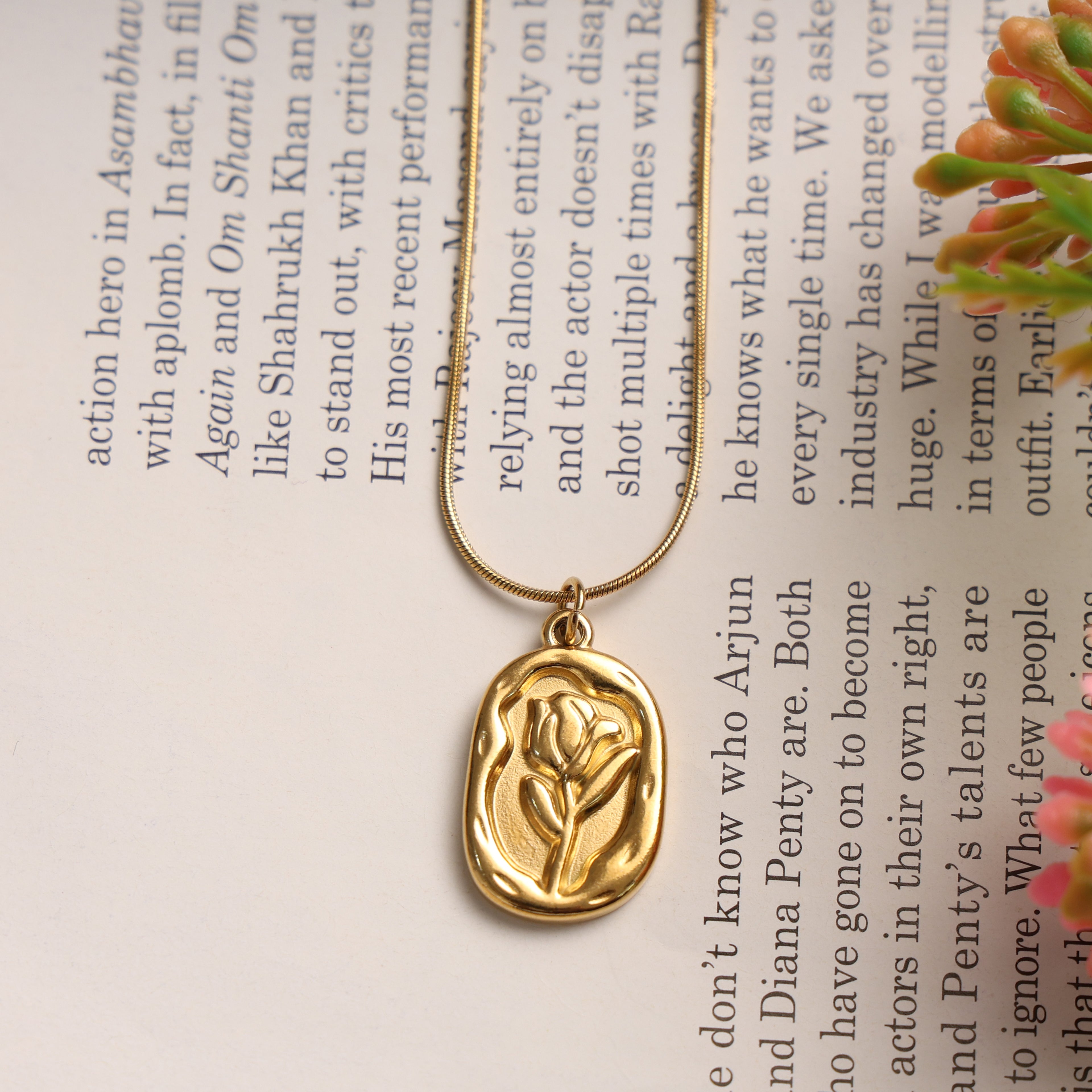 Golden Tulip Bloom Pendant