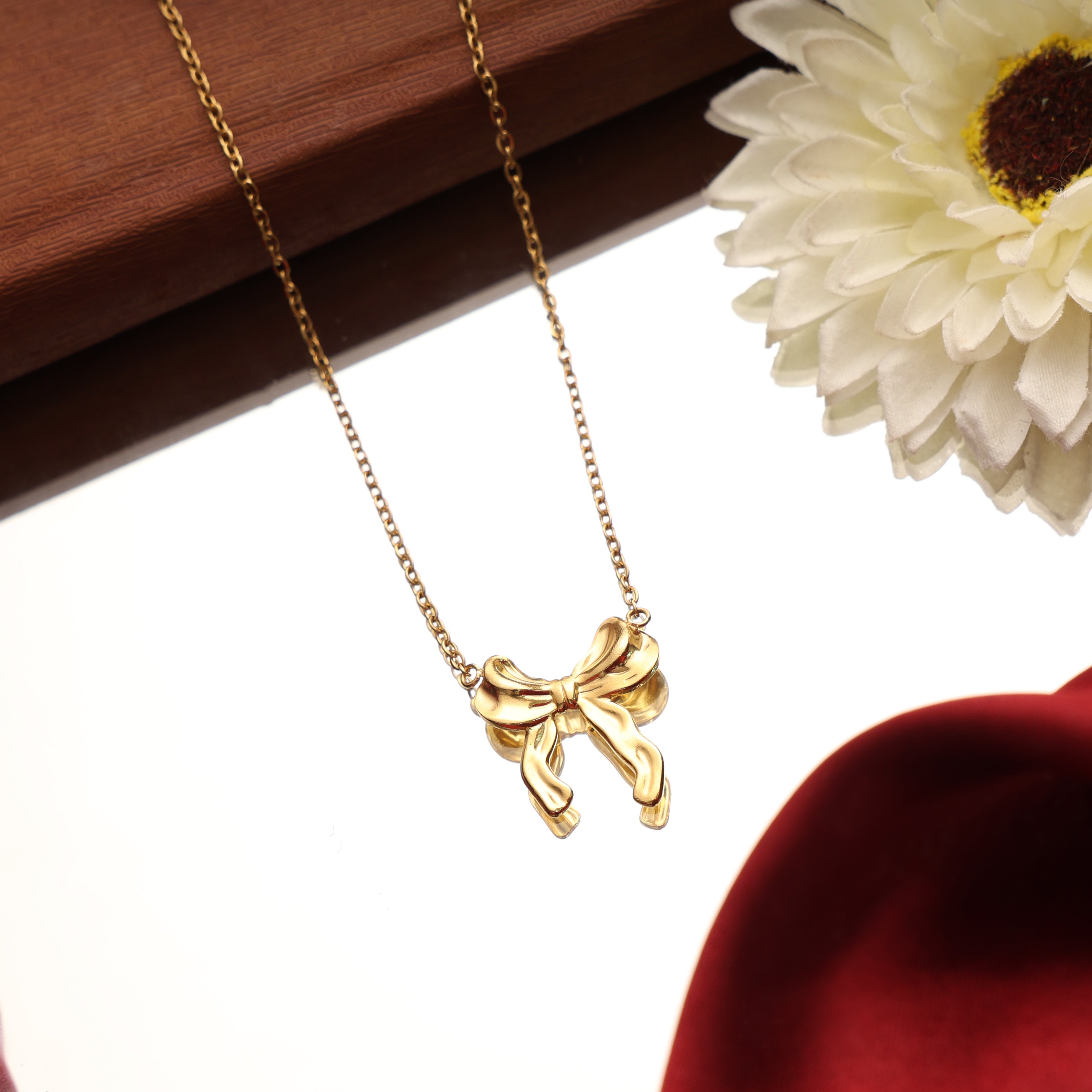 Golden Promise Bow Pendant